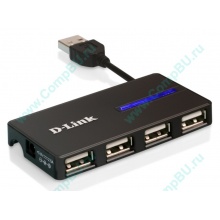 Карманный USB 2.0 концентратор D-Link DUB-104 в Улан-Удэ, USB хаб DLink DUB104 (Улан-Удэ)