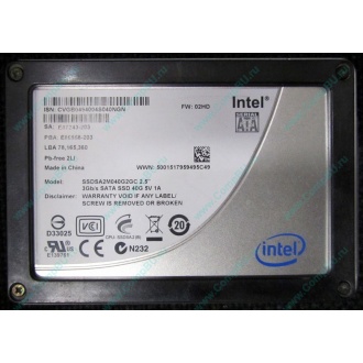 Нерабочий SSD 40Gb Intel SSDSA2M040G2GC 2.5" FW:02HD SA: E87243-203 (Улан-Удэ)